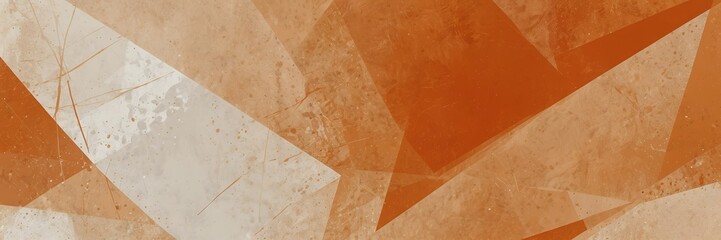 Poster - orange and white abstract background with random geometric triangle pattern from Generative AI