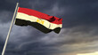 nice Egypt flag on massive dark clouds background - abstract 3D rendering