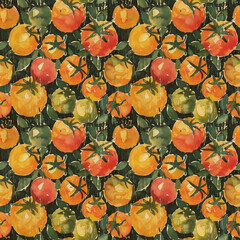 Wall Mural - Vintage seamless pattern with vegetables, AI generated