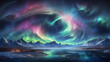 Layers depicting the ethereal beauty of shimmering auroras dancing across the night sky.
