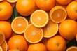Orange background. Fresh ripe organic fruit.
