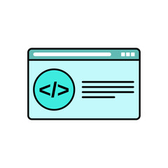 Metadata script code html website browser icon vector
