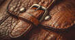 Close - up of a new leather handbag.