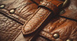 Close - up of a new leather handbag.