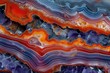Abstract Red Agate Mineral Slice on Natural Stone Background - Precious Adornment