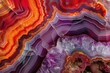 Agate Mineral Slice. Abstract Natural Background in Precious Red Stone Geode Amethyst Adornment