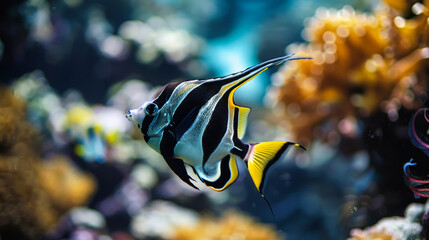 Wall Mural - Vibrant Fish Swimming in Coral Reef