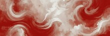 Red And White Abstract Background With Cloudy Swirls Pattern From Generative AI