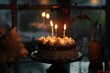 Candle flames flicker atop a decadent cake, anticipation fills the air.