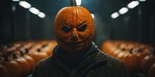 Man With A Pumpkin Head