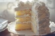 Layers of sponge cake enveloped in whipped cream, birthday bliss captured.