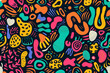 © Diana Zelenko - Abstract Colorful Pattern with Geometric Shapes. Good for graphic design, cards, posters, invitations