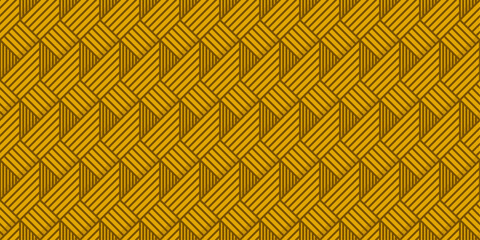Aufkleber - Linear flat abstract lines. Pattern of voluminous stripes, hexagonal shape. Yellow color. Vector.