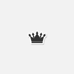 Sticker - Crown icon sticker isolated on gray background