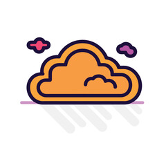 Wall Mural - single cloud icon illustration technology data computing concept vector design