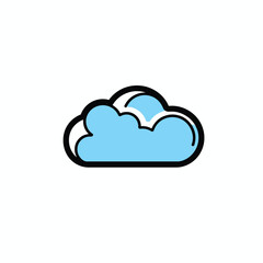 Wall Mural - single cloud icon illustration technology data computing concept vector design