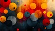 A vibrant abstract background with overlapping circles and bold color contrasts, exuding a lively and energetic vibe