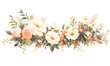  wedding flowers on a horizontal line, Generative AI