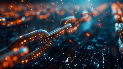 futuristic blockchain concept, internet, transactions and secure communications