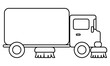 Outline sweeper special transport for kids creativity and activity, Doodle coloring page with a vehicle