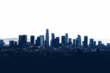 Los Angeles skyline, Monochrome minimalistic silhouette with dot gradient, ideal for urban design