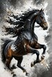 Horse, abstraction. Digital art. Decoration, images to print as a picture for wall decoration.
