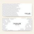 Set of business card templates in geometric pattern
