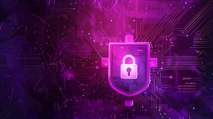 A purple background with a blue and silver lock on it