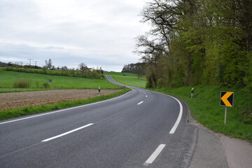 Poster - country road in rural Luxembourg during spring