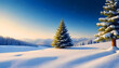 © GUS - Christmas tree in snowy landscape holiday card concept 2