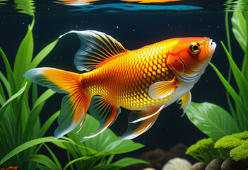 Wall Mural - goldfish in fish tank