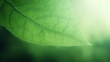 Wall Mural - Two green leaves that are overlapping each other