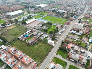 Wall Mural - Aerial shot of the urban town of Chia in Cundinamarca, Colombia