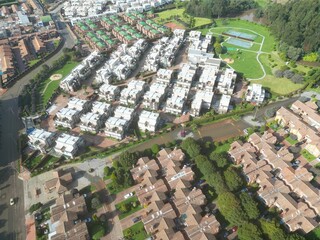 Wall Mural - Aerial shot of subdivision houses at the urban town of Chia in Cundinamarca, Colombia