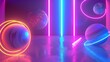 Vibrant colors shining in a neon-lit world 3d style isolated flying objects memphis style 3d render   AI generated illustration
