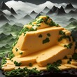 cheese composition mountains and cheese landscape
