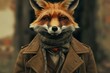 Charismatic Anthropomorphic fox wearing noble. Wildlife animal dressed in aristocratic outfit. Generate ai