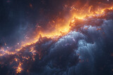 Fototapeta Kosmos - Mesmerizing digital artwork of deep space, featuring vibrant nebulae and distant galaxies in a swirling cosmic expanse, perfect for captivating sci-fi backgrounds and cosmic-themed designs