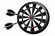 © Mohammad - cartoon style silhouette black color darts board vector illustration