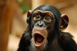 Stupefied Ape shocked. Primate mammal travel. Generate Ai