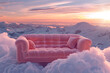 Elevated Relaxation: Plush Sofa in the Clouds