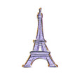 Violet Eiffel Tower png clipart, Paris illustration, France illustration 