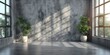 minimal home interior rustic design  backdrop with sunlight, shadow and light play backdrop,  Generative Ai