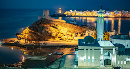 Poster - View of the city of Sur, Oman