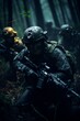 © Vit - A squad of soldiers conducting a stealthy night patrol in enemy territory