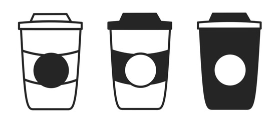 Glass coffee icon on white background. Vector logo glass coffee illustration.