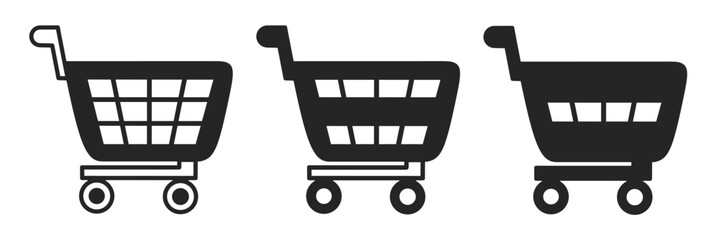 Poster - Trolley icon on white background. Vector logo trolley illustration.