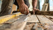 Measuring wood for kitchen DIY, homeowner renovation project