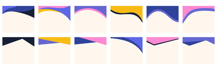 Wall Mural - assortment of different shapes for headers or footers on square posts or websites. decorative separa