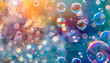 A colorful background with many bubbles of different colors